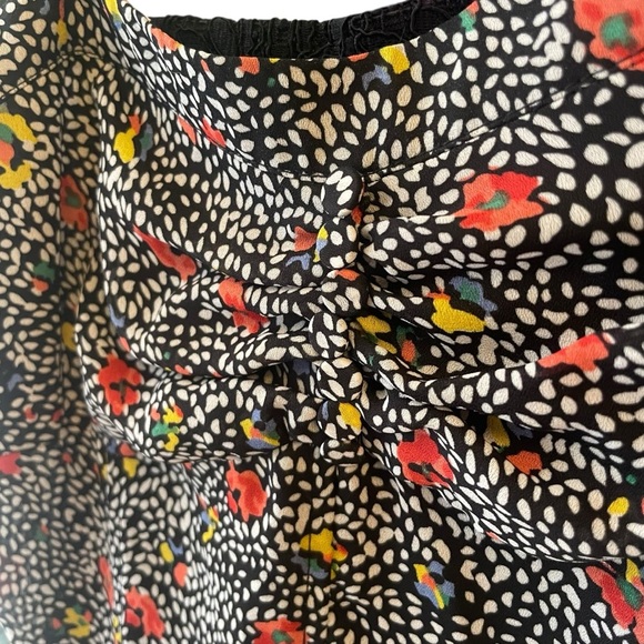 Greylin Peplum Tank Black Polka Dot Floral Lace Back - Picture 3 of 8